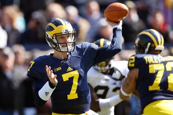 For now, Shane Morris appears to be Michigan's No. 1 QB.