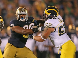 Sophomore Mason Cole is on his way to an All-Big Ten season.