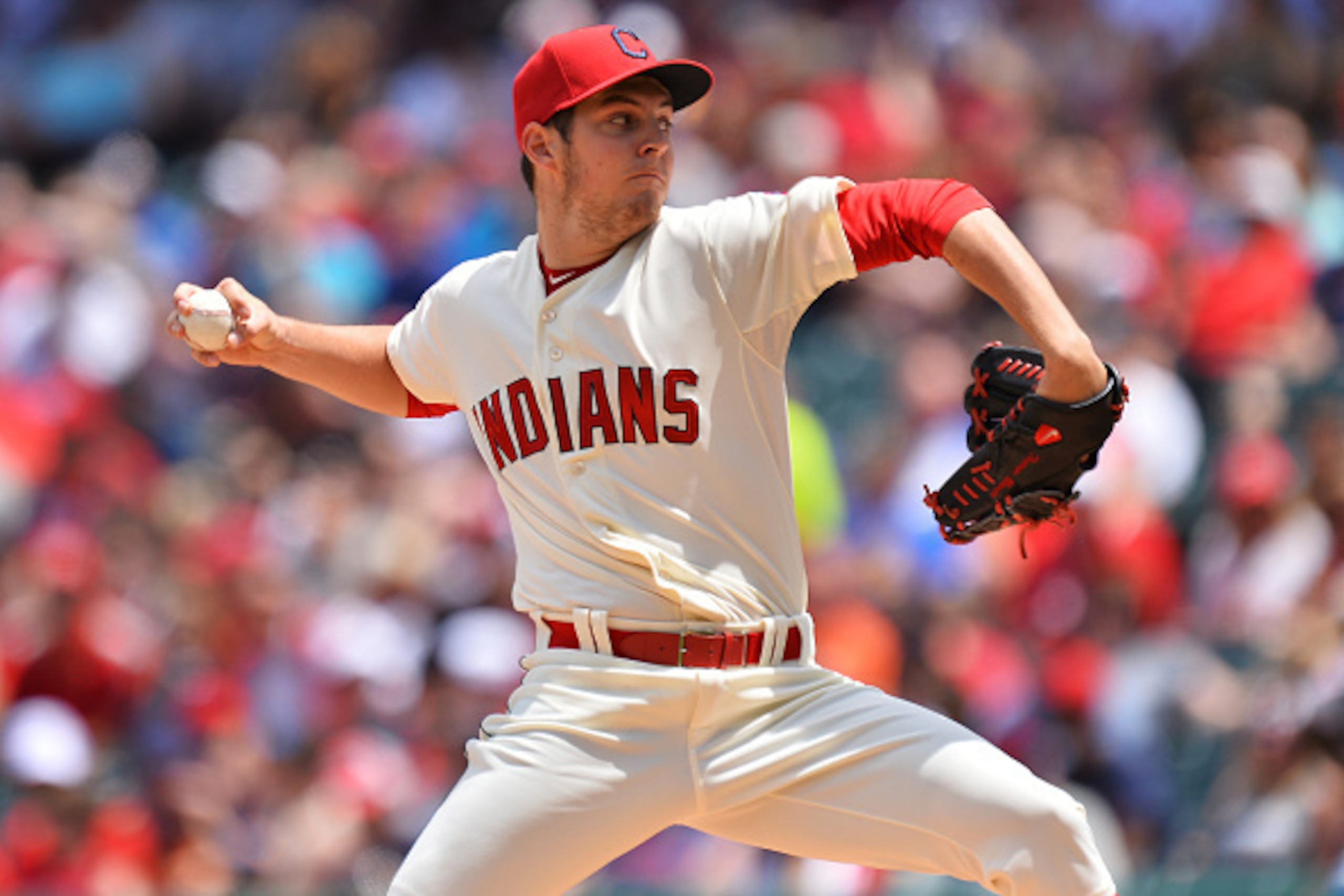 Trevor Bauer leads a talented rotation in the majors, but Cleveland's farm system lacks an impact hurler.