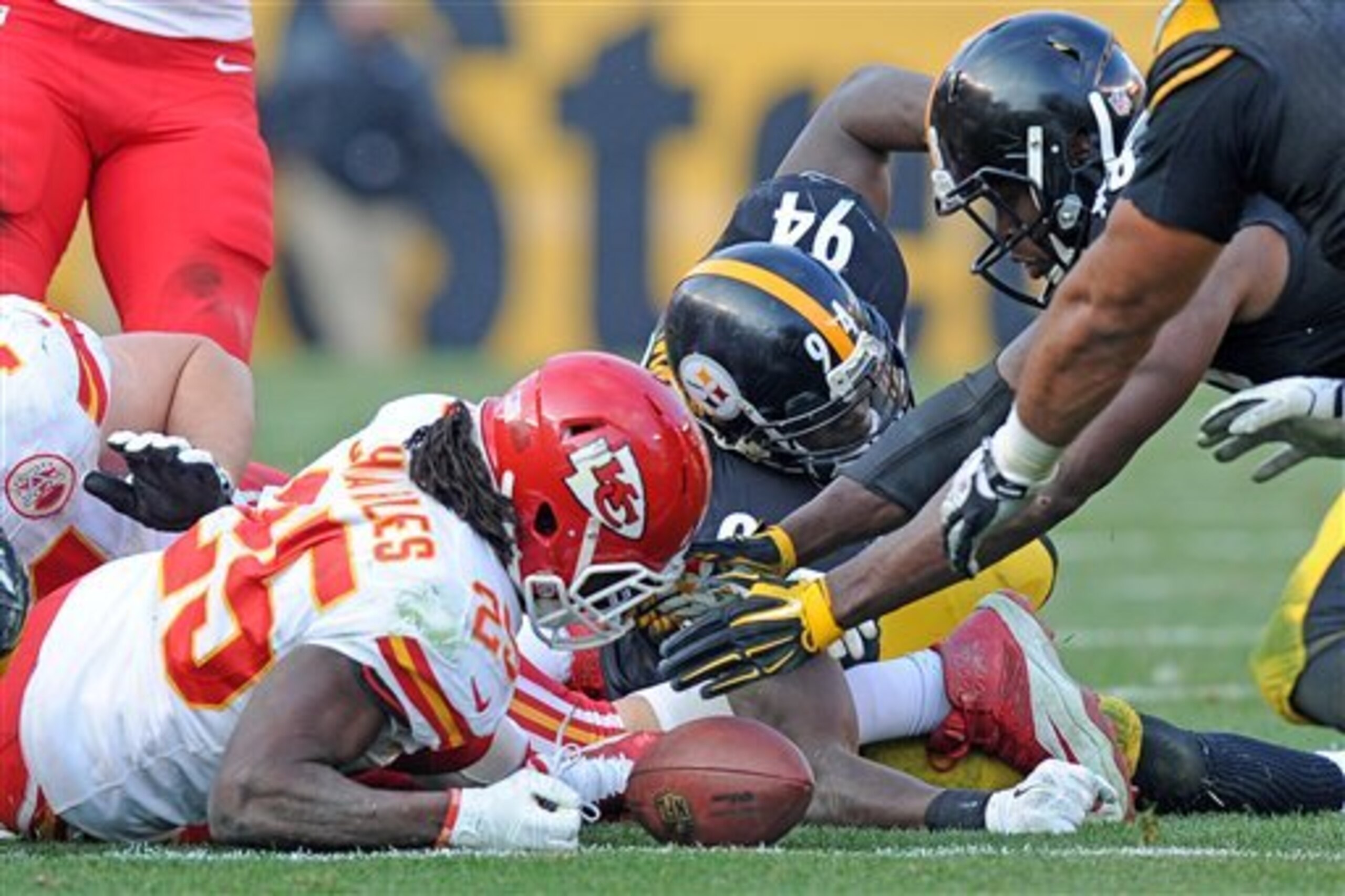 A Jamaal Charles fumble helped seal the victory for the Steelers over the Chiefs in 2014.