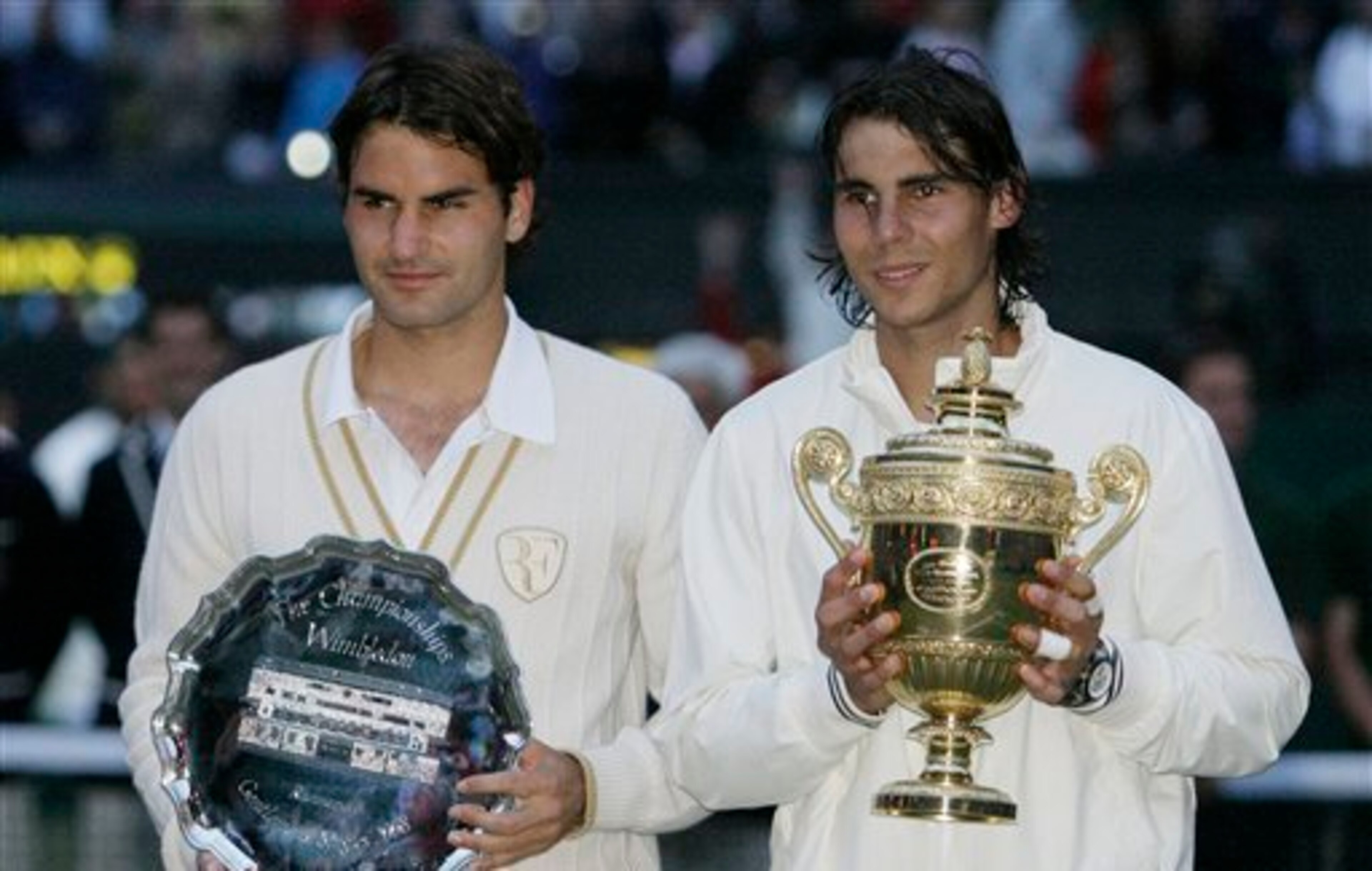 In 2008 at Wimbledon, Rafael Nadal defeated Roger Federer in perhaps the greatest match in tennis history. In 2008 at Wimbledon, Rafael Nadal defeated Roger Federer in perhaps the greatest match in tennis history.