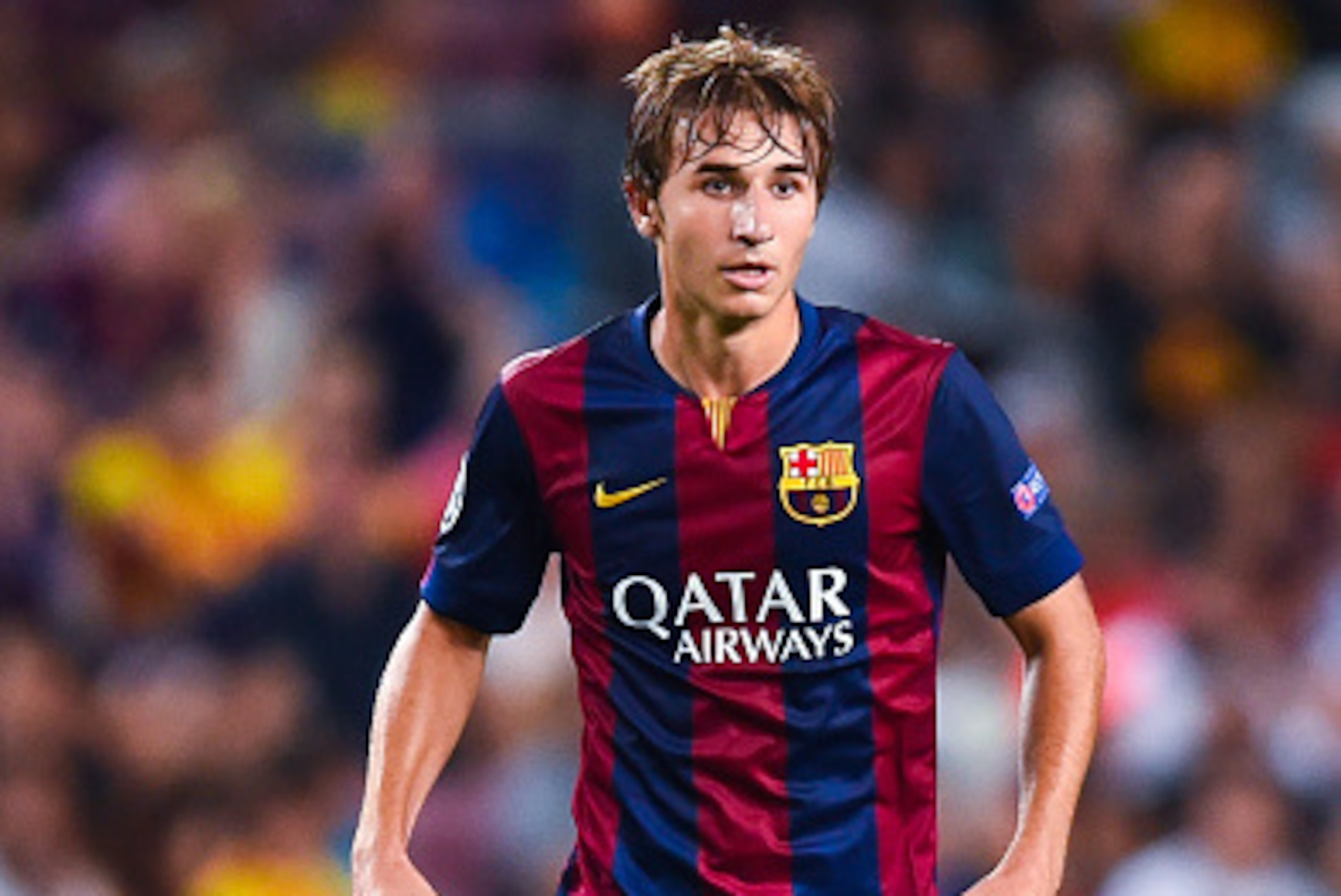 BARCELONA, SPAIN - SEPTEMBER 17:  Sergi Samper of FC Barcelona runs with the ball during the UEFA Champions League Group F match between FC Barcelona and APOEL FC at the Camp Nou Stadium on September 17, 2014 in Barcelona, Spain.  (Photo by David Ramos/Ge