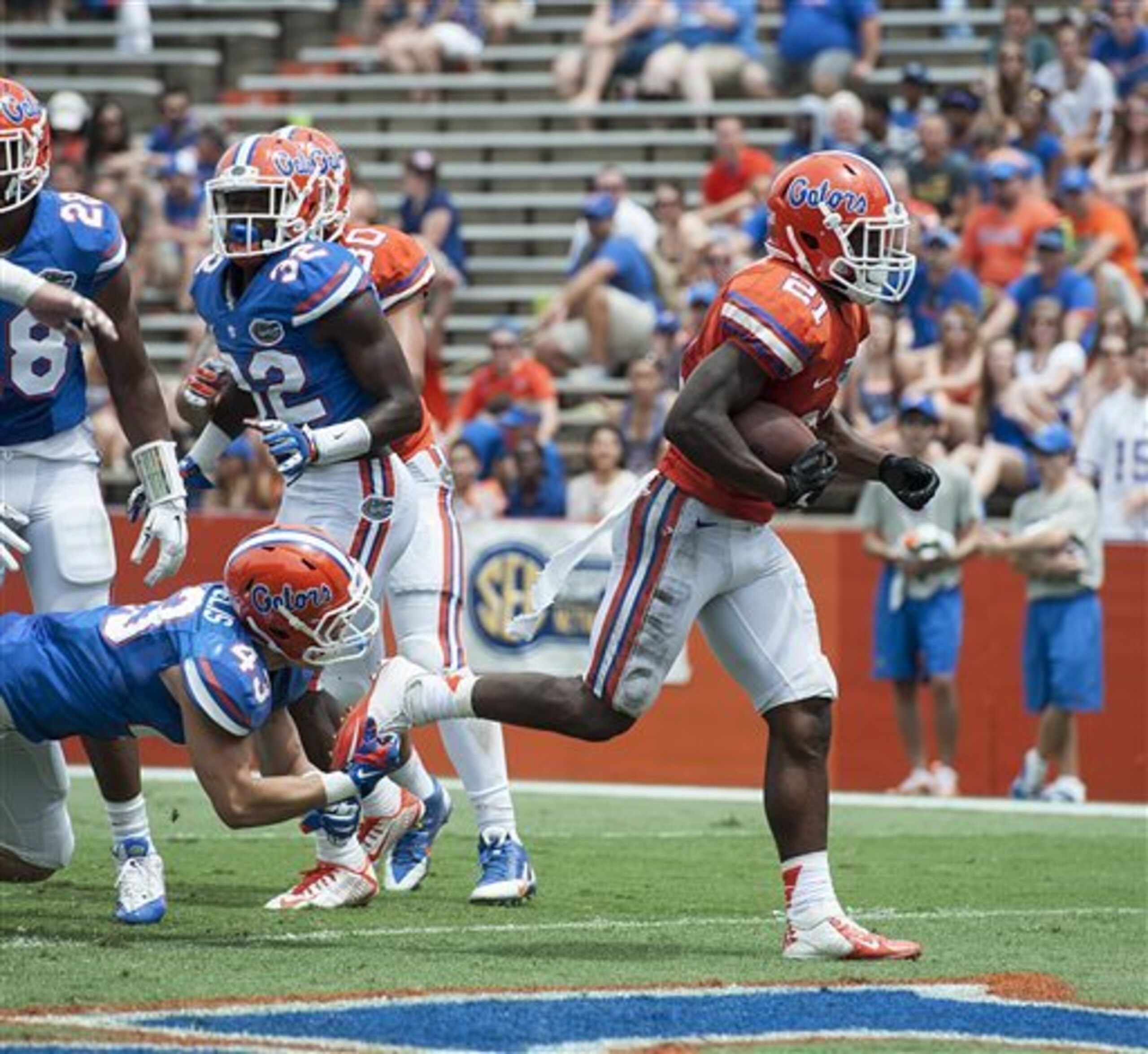 Florida running back Kelvin Taylor is No. 1 on the depth chart, but freshman Jordan Scarlett figures to see playing time as well.