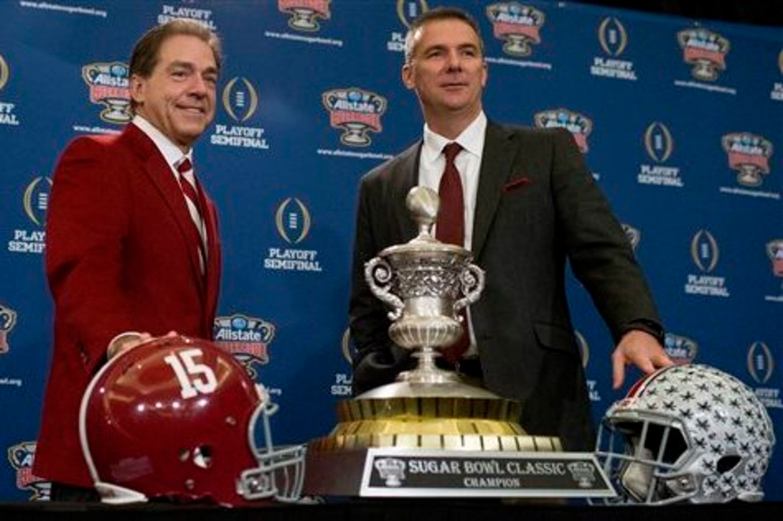 Alabama HC Nick Saban and Ohio State HC Urban Meyer