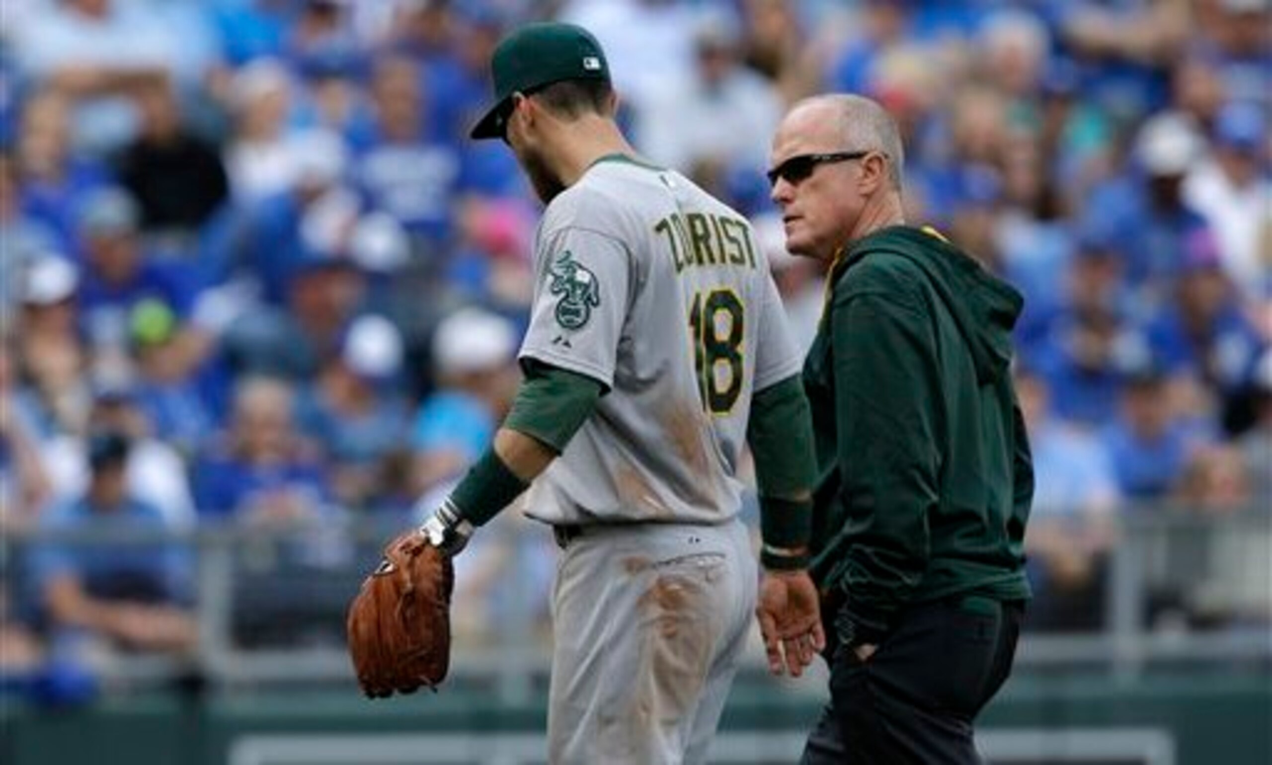 Ben Zobrist leaves a game early in April with a knee injury.