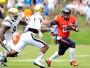 Clark is pursuing the ball-carrier.