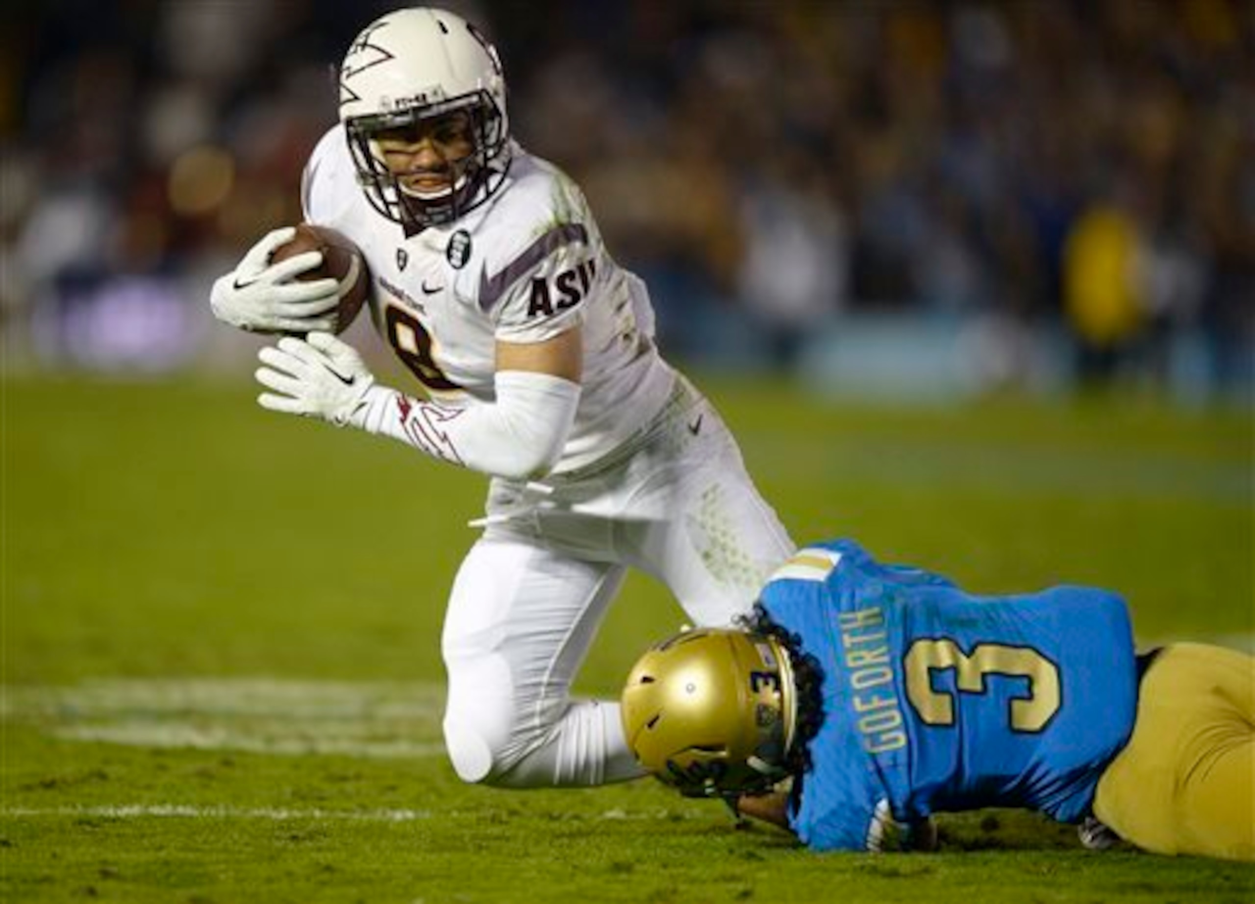 Goforth bringing down an offensive player for ASU.