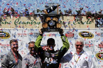 Carl Edwards put in the work to be able to hoist the trophy at Sonoma last year.