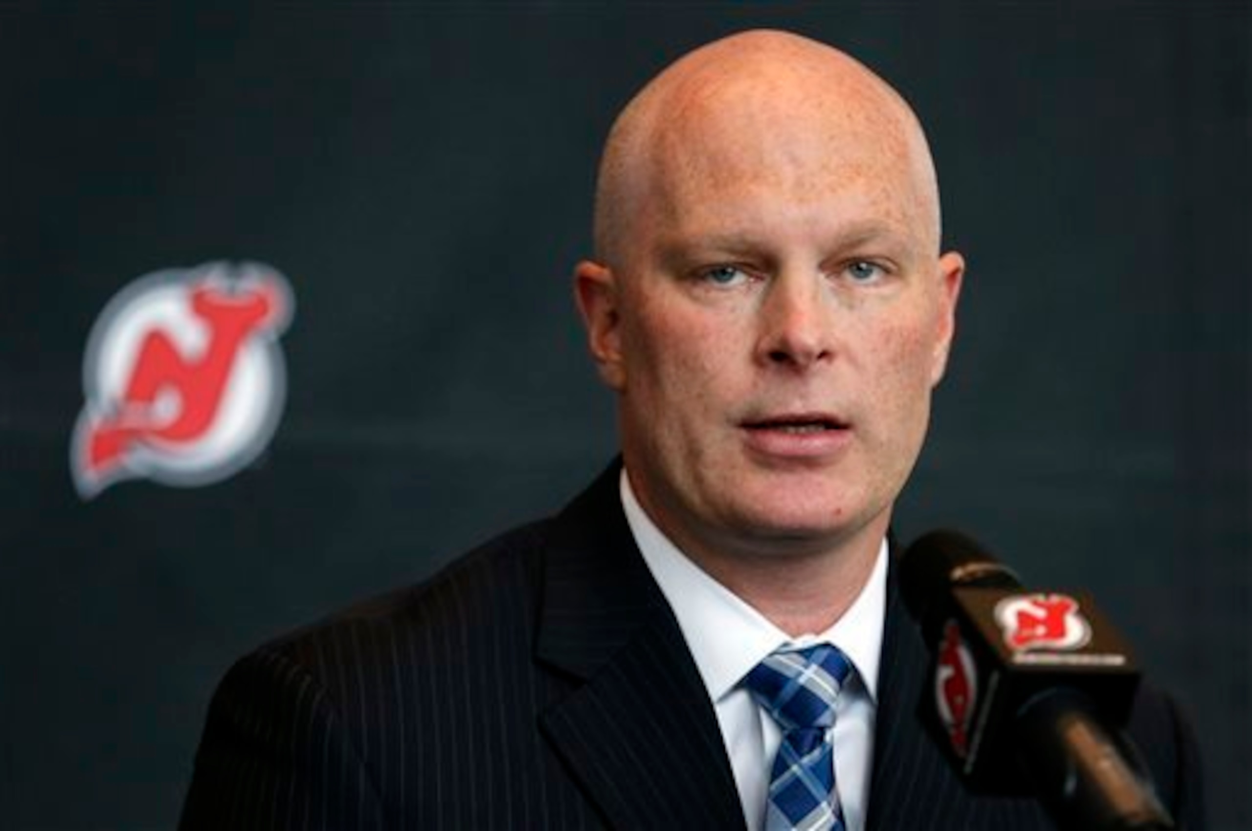 New head coach John Hynes at his first press conference in charge of the Devils.