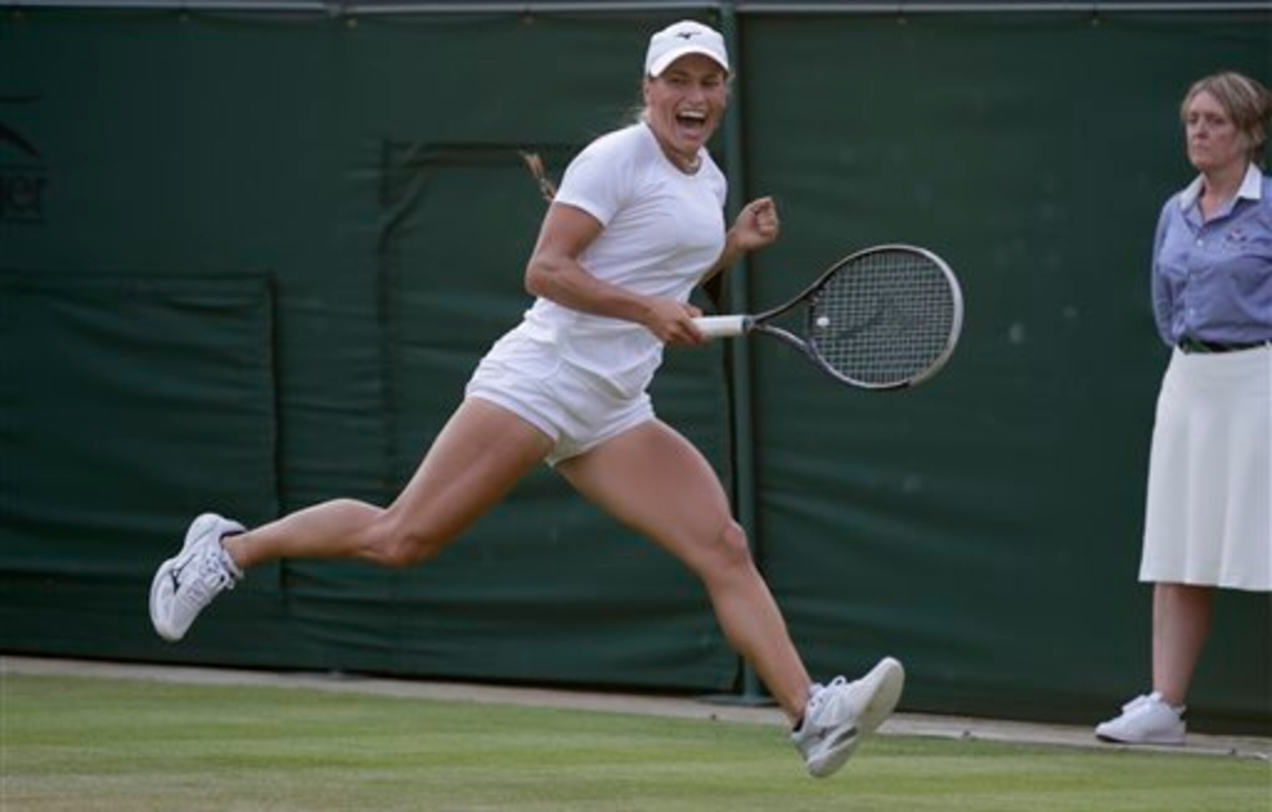 Yulia Putintseva during a match against Venus Williams at Wimbledon.