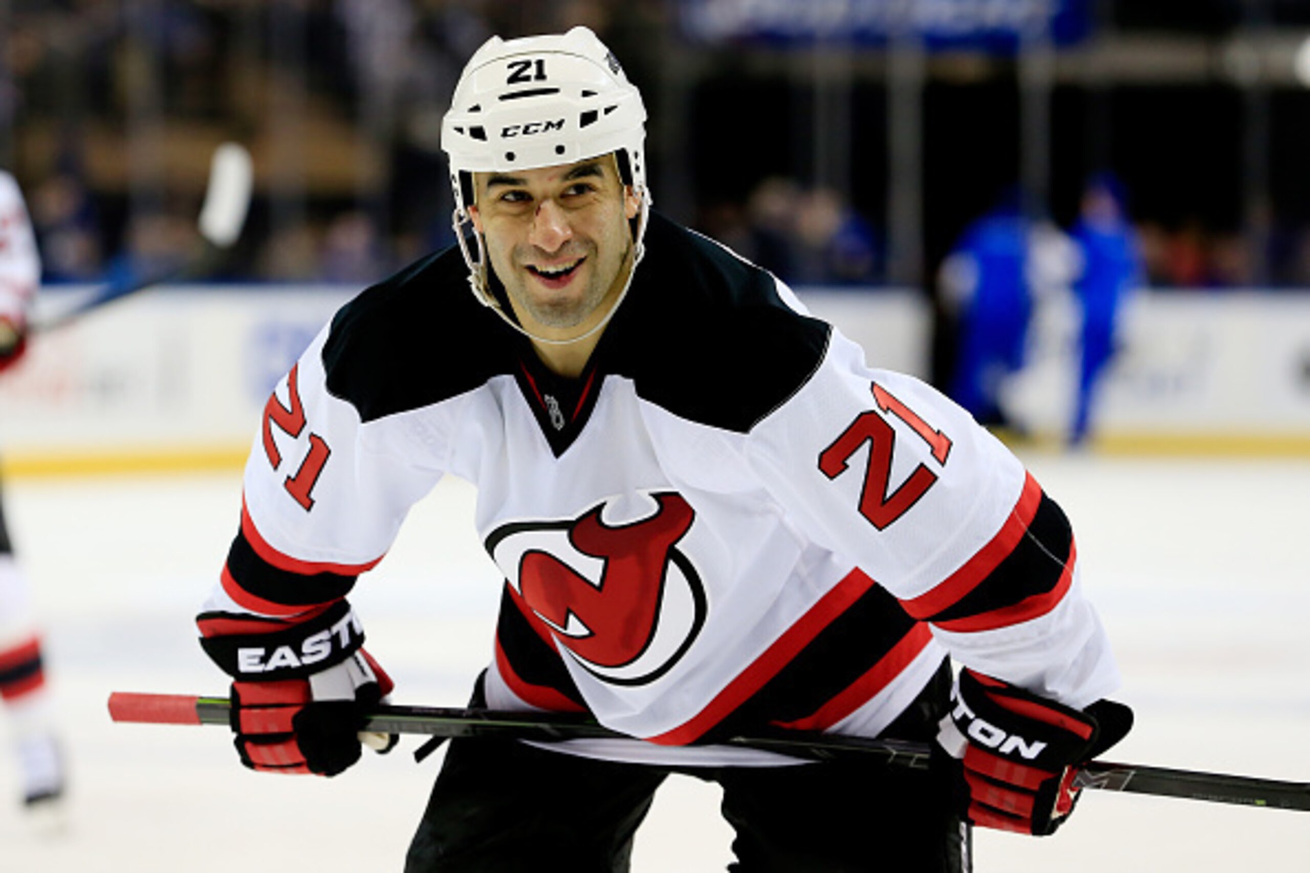 Scott Gomez, who will not be re-signed, waits for a faceoff.