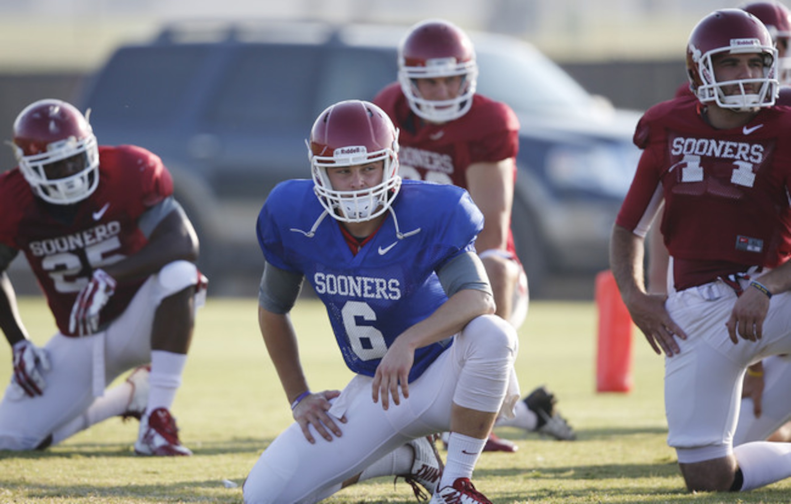 Mayfield's eligible to play, but Oklahoma can't rely on him to save its quarterback position.