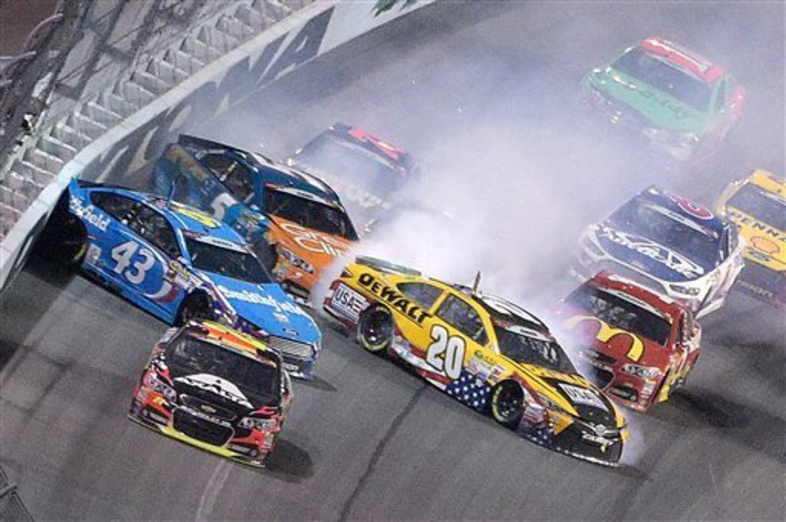 Matt Kenseth, driver of the No. 20 Toyota, also got caught up in the Daytona madness.