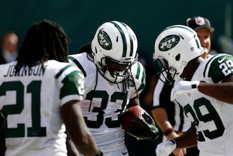 Chris Ivory (33, middle) and Bilal Powell (29, right) will lead the way for the Jets' backfield in 2015.