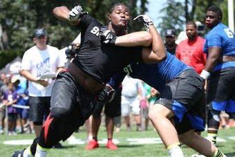 DT Rashan Gary was relentless in Beaverton.