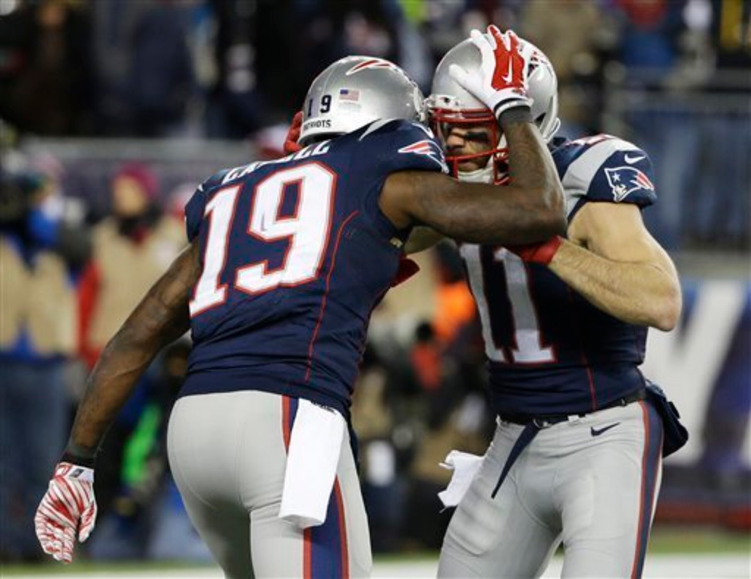 Brandon LaFell (19, left) and Julian Edelman (11, right) will once again be two of the top wide receivers in the Patriots offense. Brandon LaFell (19, left) and Julian Edelman (11, right) will once again be two of the top wide receivers in the Patriots offense.