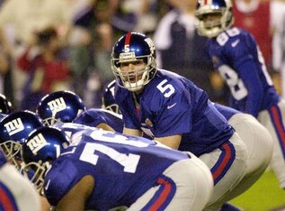 Kerry Collins was intercepted four times in his one Super Bowl start.