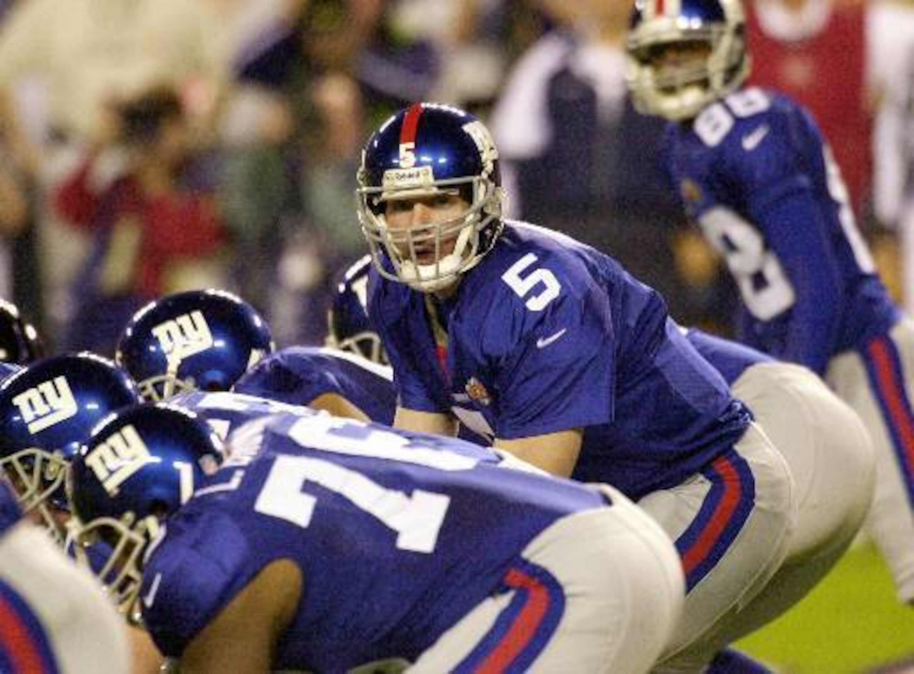 Kerry Collins was intercepted four times in his one Super Bowl start.