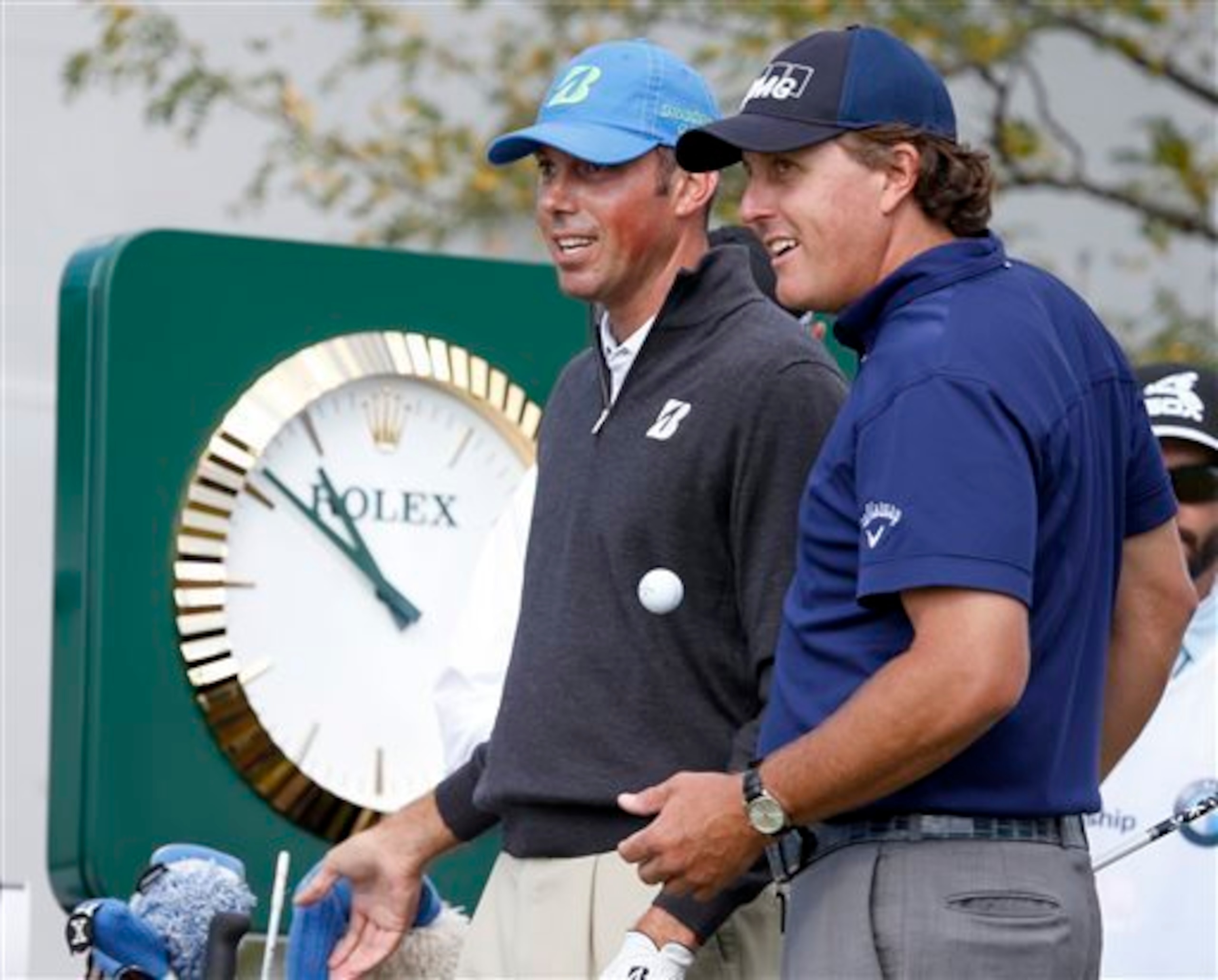 Matt Kuchar (left) and Phil Mickelson will play together with Henrik Stenson in the first two rounds.