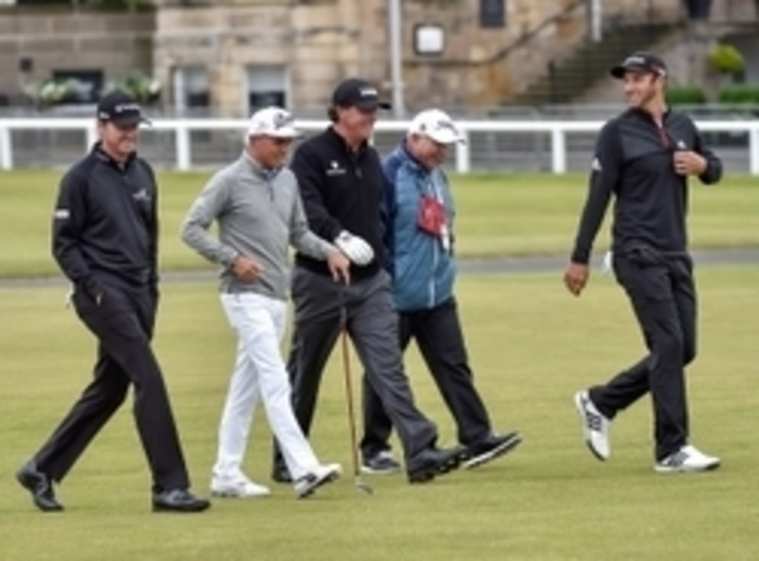 Among Spieth's top rivals at St. Andrews will be Rickie Fowler (second from left), Phil Mickelson (to the right of Fowler) and Dustin Johnson (far right). Among Spieth's top rivals at St. Andrews will be Rickie Fowler (second from left), Phil Mickelson (to the right of Fowler) and Dustin Johnson (far right).