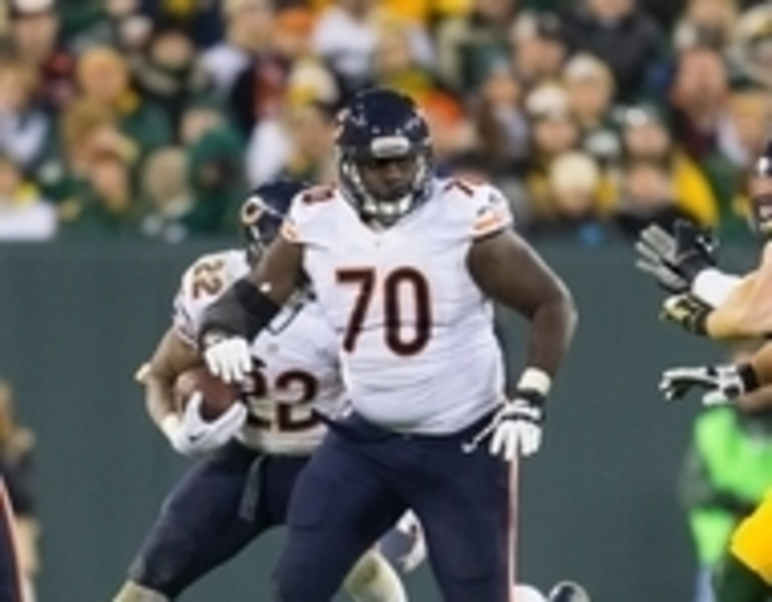 Michael Ola could be in the running for the right tackle position if Kyle Long stays at right guard.