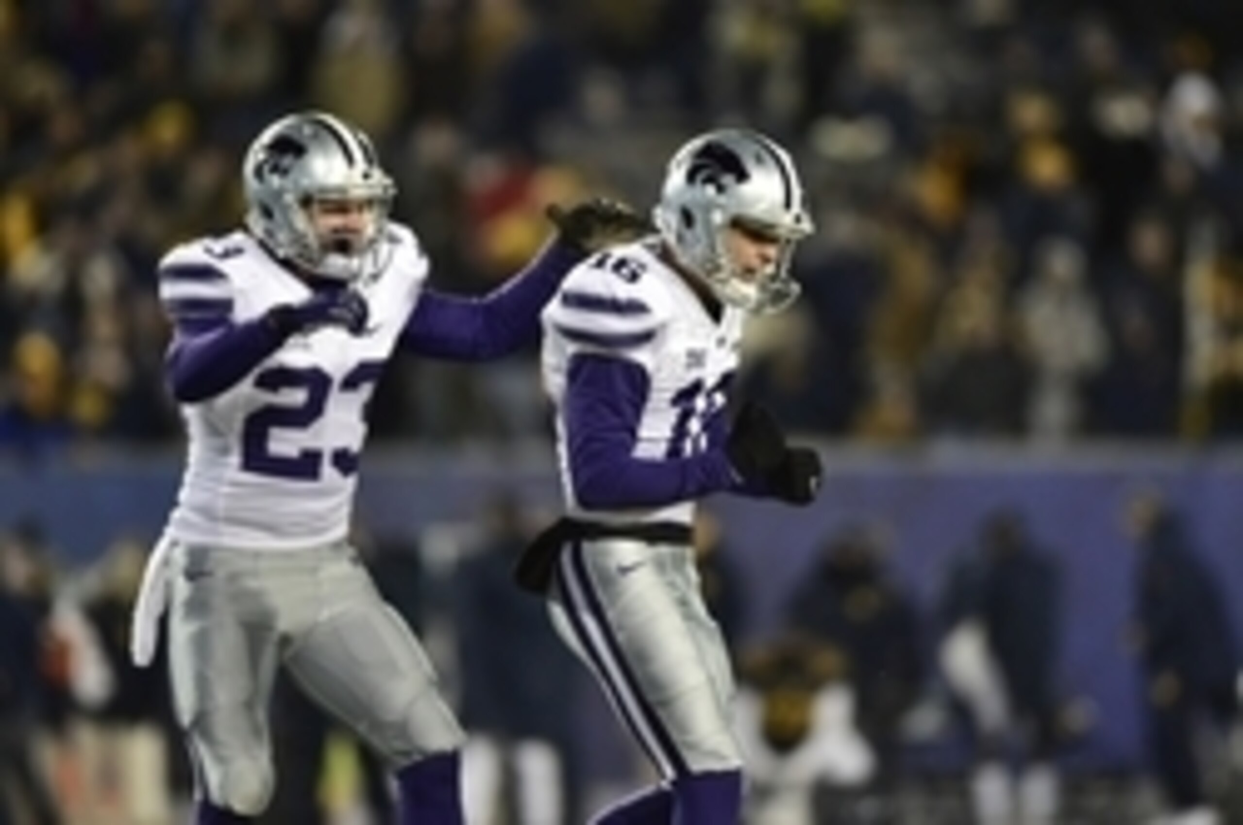 Kansas State K Matthew McCrane (right) Kansas State K Matthew McCrane (right)