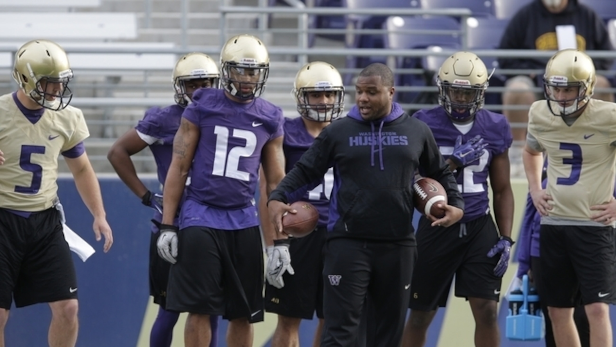 Washington QBs during spring practice.