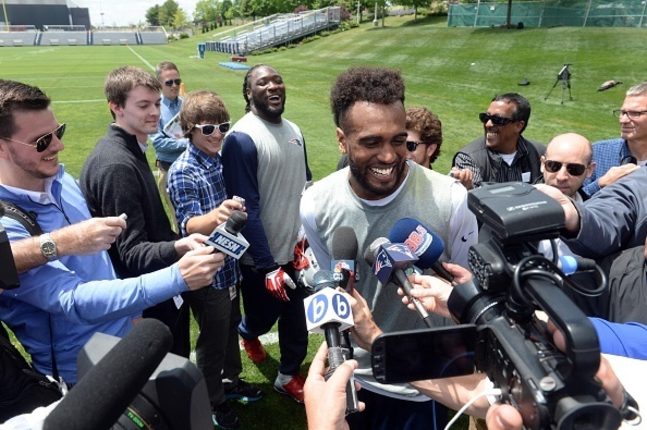 All eyes will be on wide receiver Aaron Dobson (middle) to finally stay healthy and build on his rookie campaign. All eyes will be on wide receiver Aaron Dobson (middle) to finally stay healthy and build on his rookie campaign.