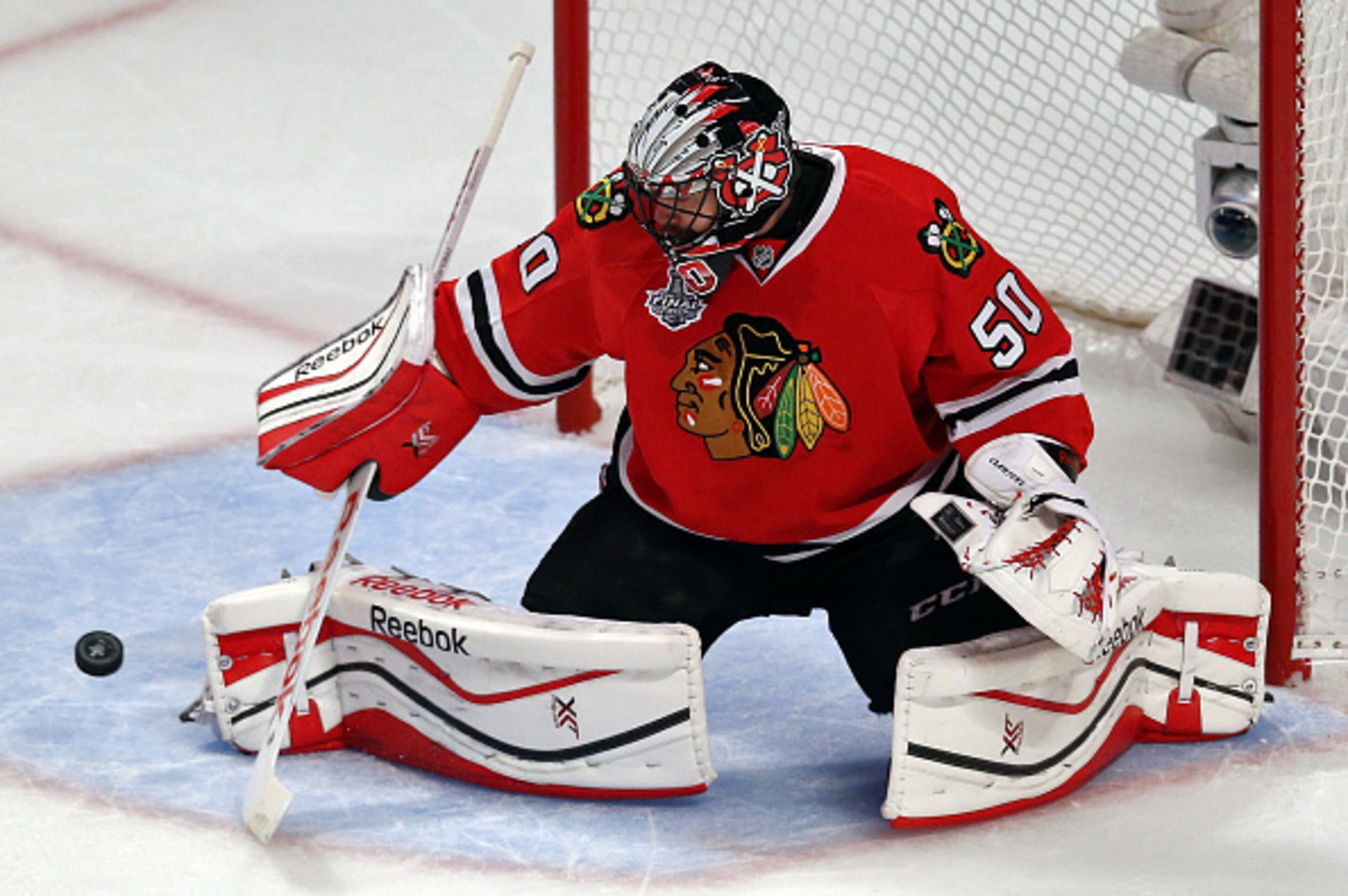 Goalies' leg pads were shortened after the 2012-13 season.