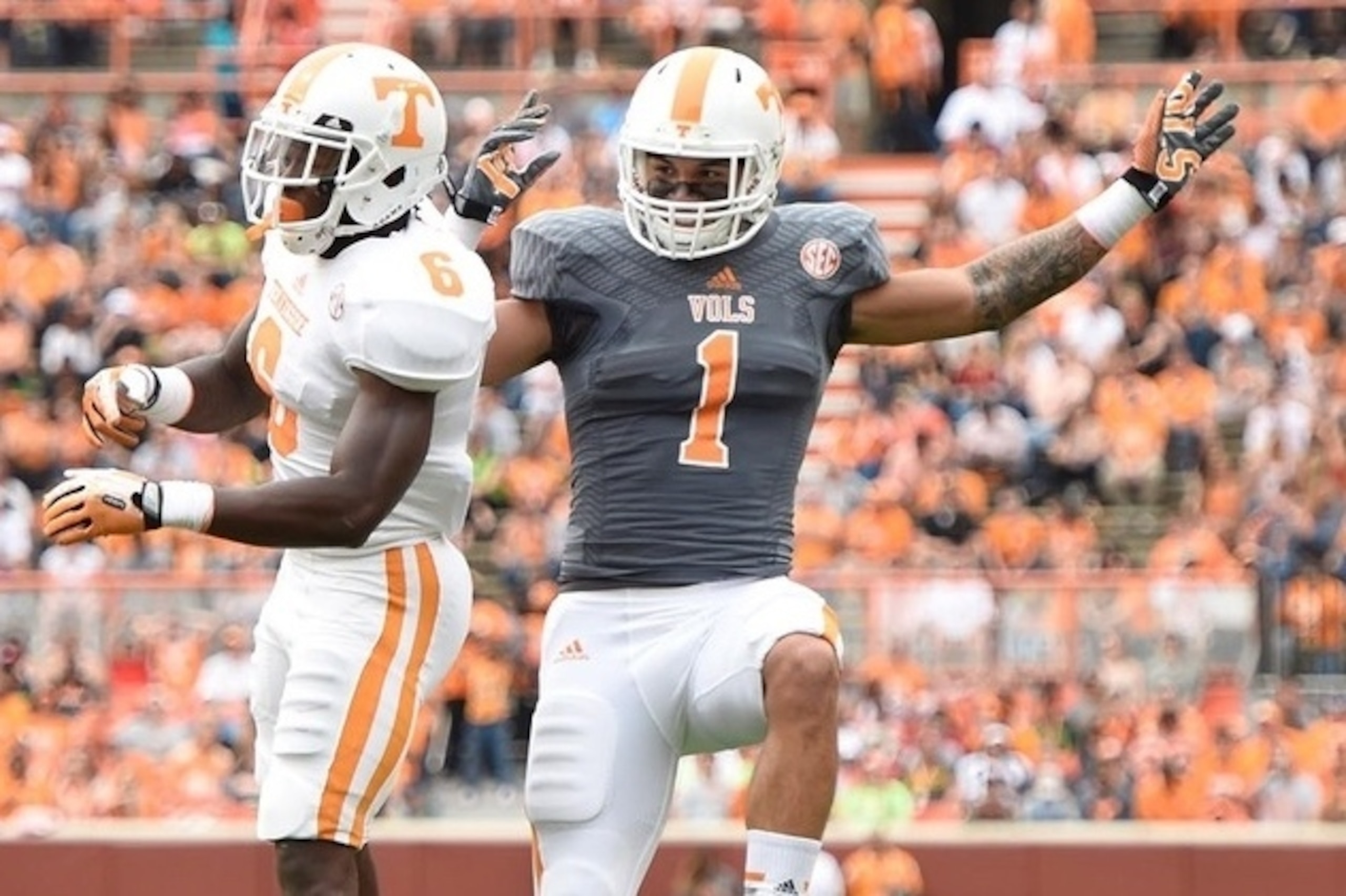 Tennessee running back Alvin Kamara (left) should team with incumbent Jalen Hurd (right) to give the Vols a strong 1-2 punch.