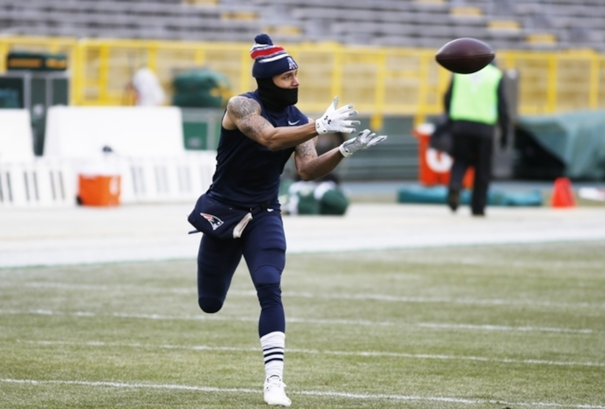 Wide receiver Brian Tyms (above) enters his second season with the Patriots and could push for playing time. Wide receiver Brian Tyms (above) enters his second season with the Patriots and could push for playing time.