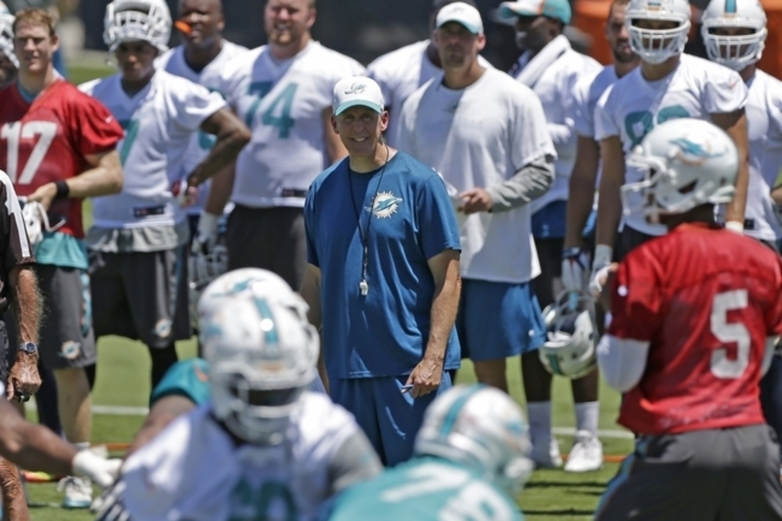 Miami Dolphins head coach Joe Philbin (middle) is hoping his team can finally get over the 8-8 hump in 2015. Miami Dolphins head coach Joe Philbin (middle) is hoping his team can finally get over the 8-8 hump in 2015.