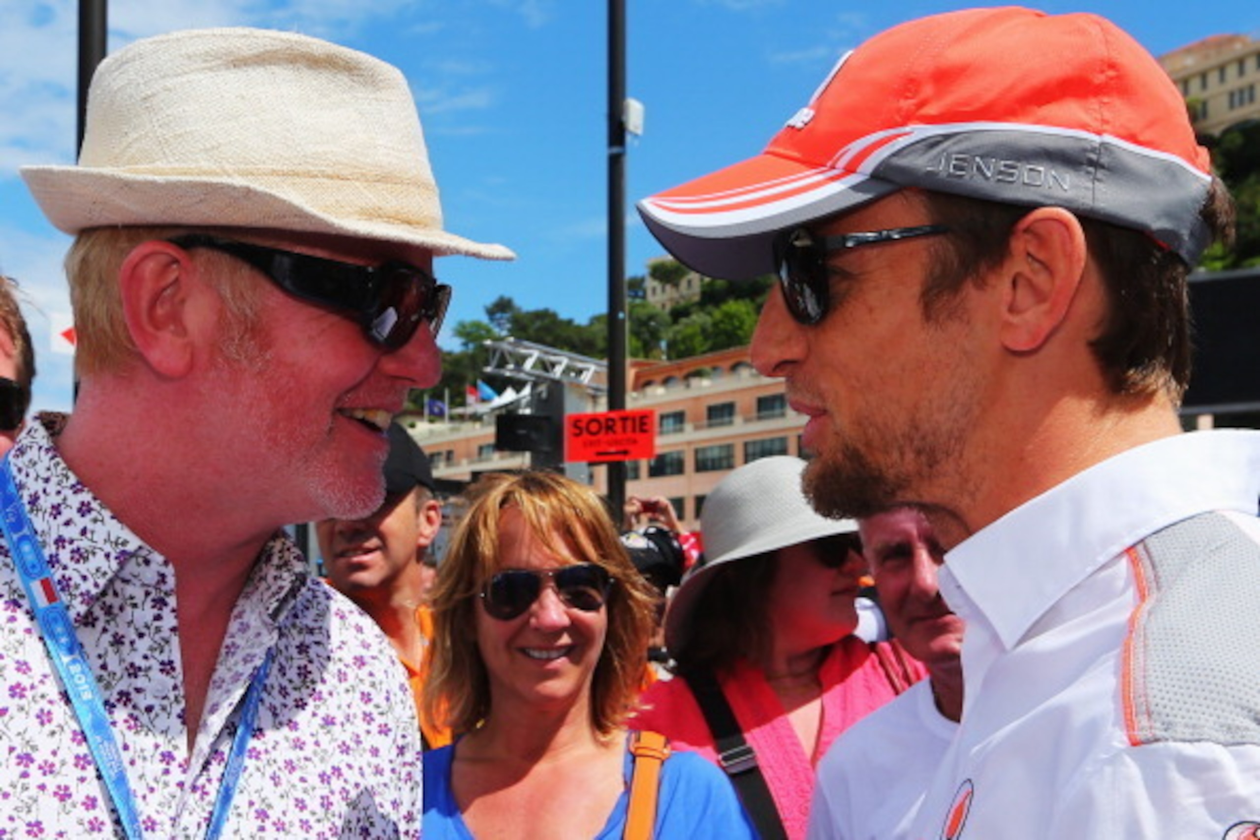Chris Evans with Jenson Button in 2013.