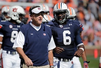 Auburn HC Gus Malzahn and QB Jeremy Johnson