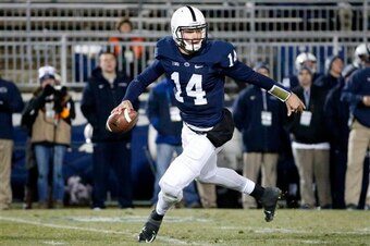 Christian Hackenberg was constantly running for his life behind Penn State's line last fall.