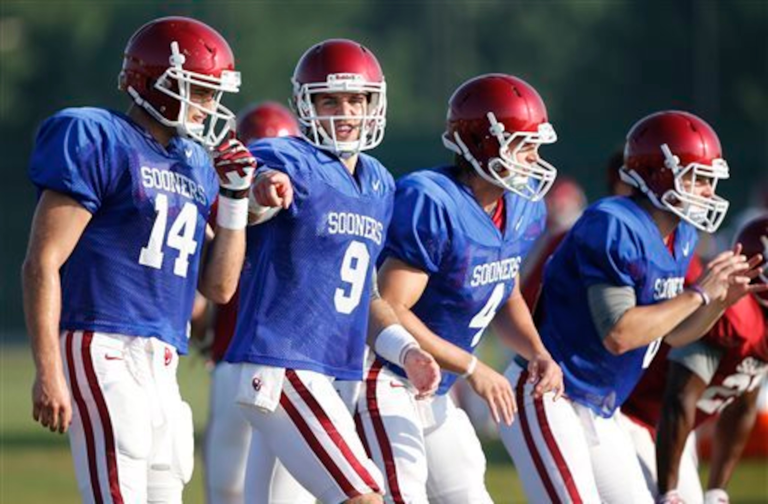 Oklahoma QBs Cody Thomas, Trevor Knight and Baker Mayfield