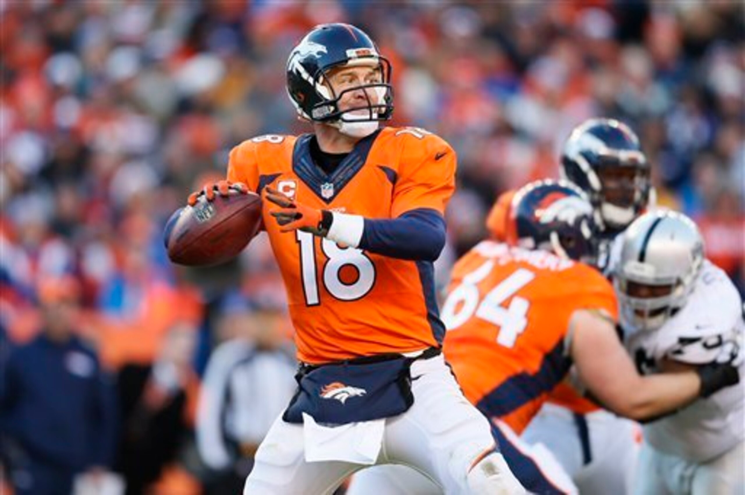 Peyton Manning averaged just 4.6 yards per pass attempt in the Broncos' 24-13 loss to the Colts in the playoffs last season.