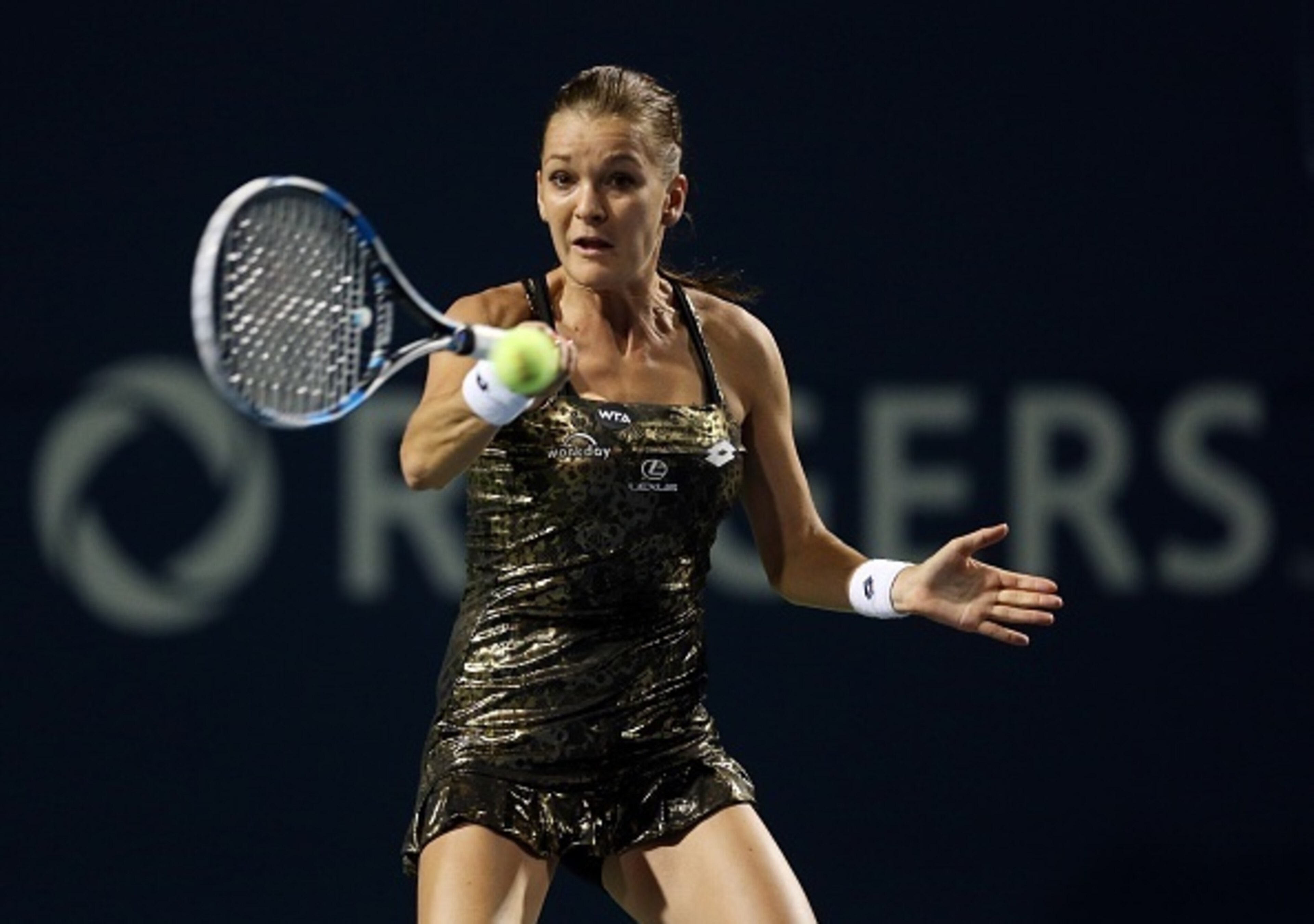 Agnieszka Radwanska hits a forehand during the 2015 Rogers Cup. Agnieszka Radwanska hits a forehand during the 2015 Rogers Cup.