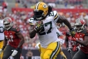 Where does Green Bay's Eddie Lacy rank among the top fantasy running backs?