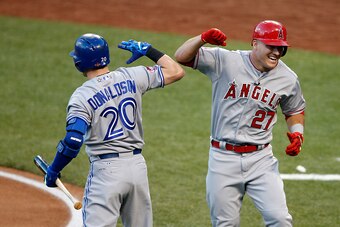 Mike Trout and Josh Donaldson, here at the All-Star Game, will face off later this week when the Toronto Blue Jays visit the Los Angeles Angels in a battle of playoff-caliber teams.