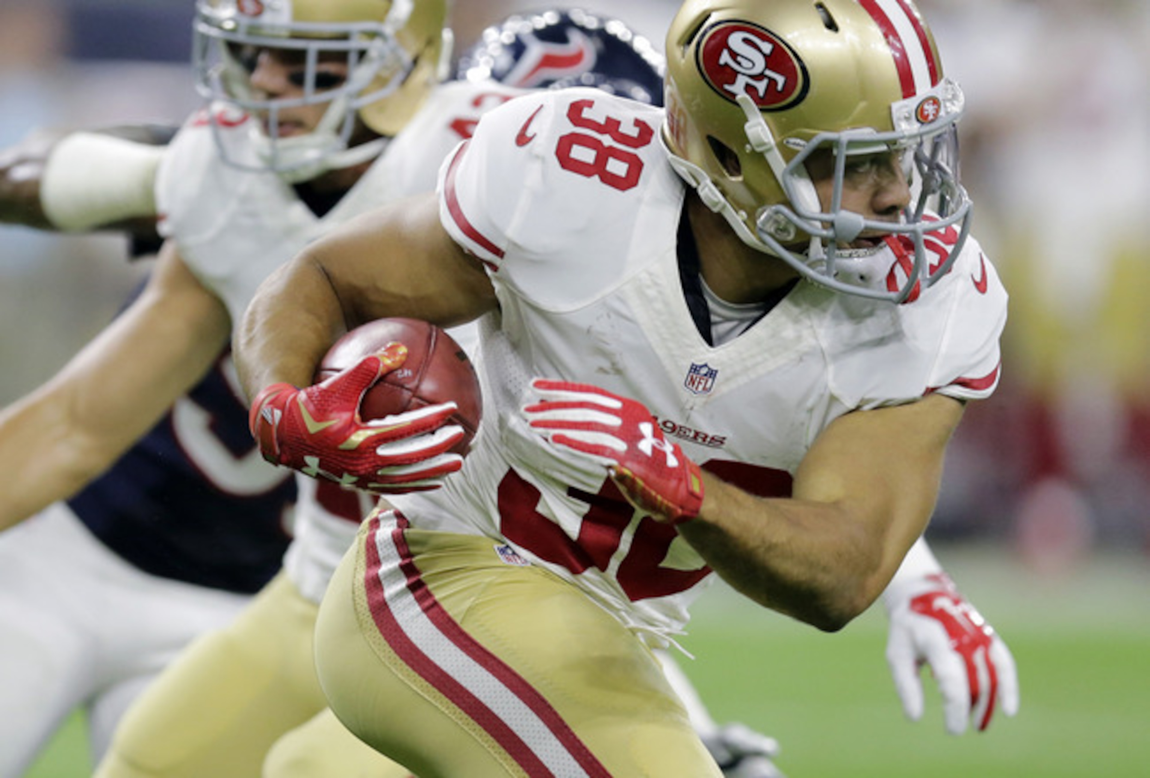 Hayne is making the transition from rugby to football look easy in San Francisco. Hayne is making the transition from rugby to football look easy in San Francisco.