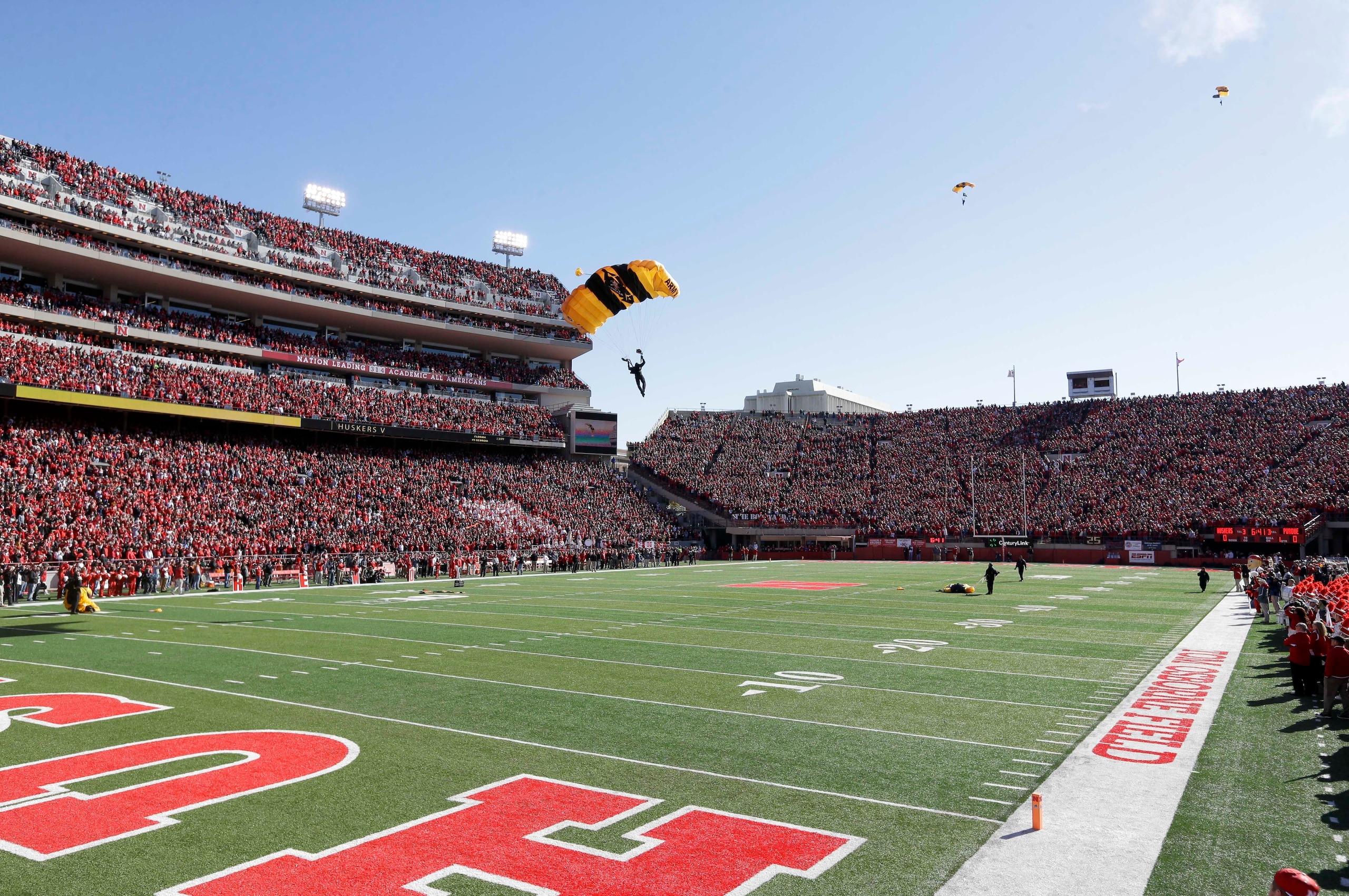 On fall Saturdays, Memorial Stadium is a sea of red in Lincoln.
