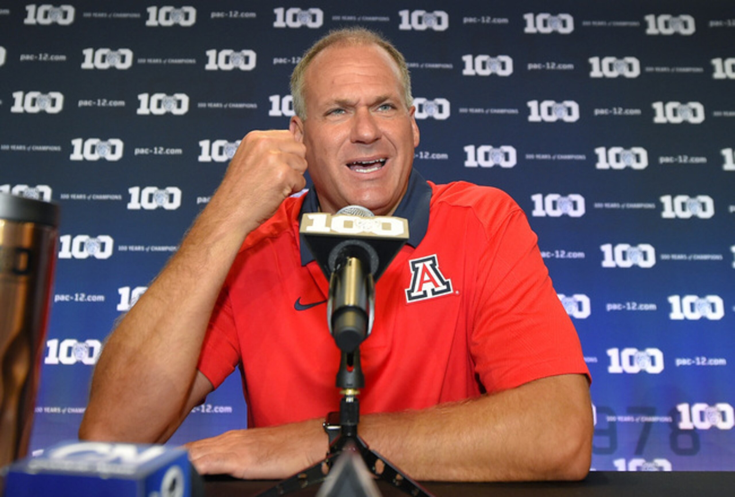 Rich Rodriguez at Pac-12 media day.