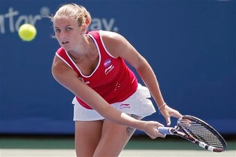 Karolina Pliskova during a match at the 2015 Western & Southern Open in Cincinnatti.