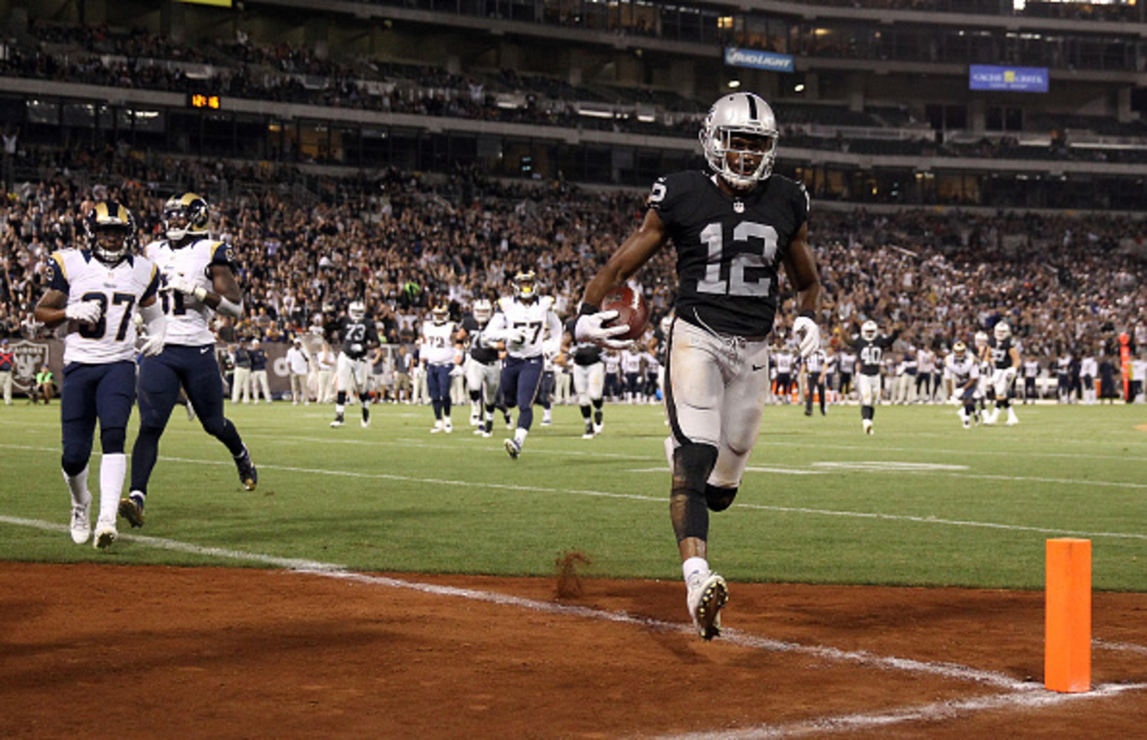 Brice Butler scores a touchdown.