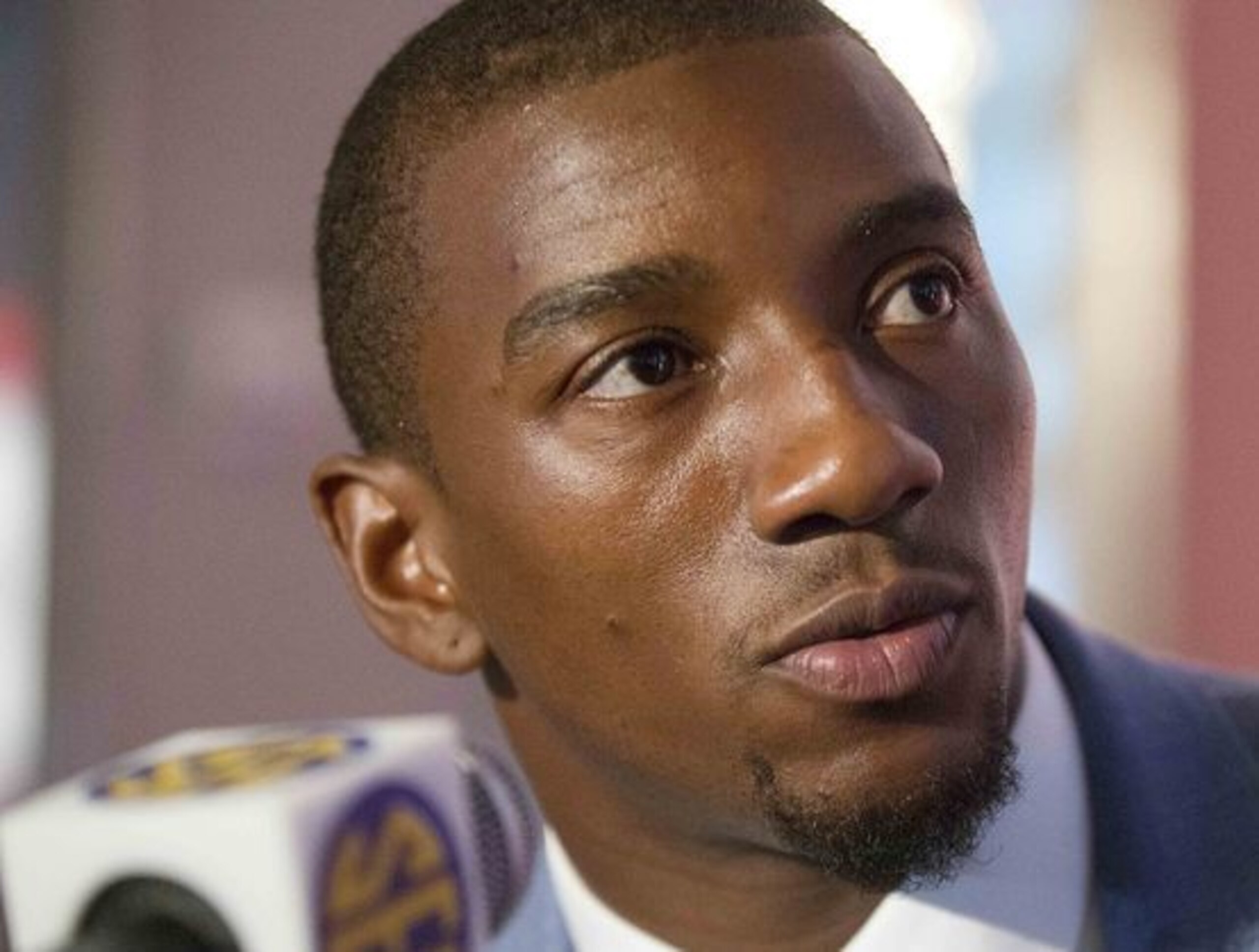 Georgia Malcolm Mitchell read from the children's book he wrote to reporter at SEC media days. Georgia Malcolm Mitchell read from the children's book he wrote to reporter at SEC media days.