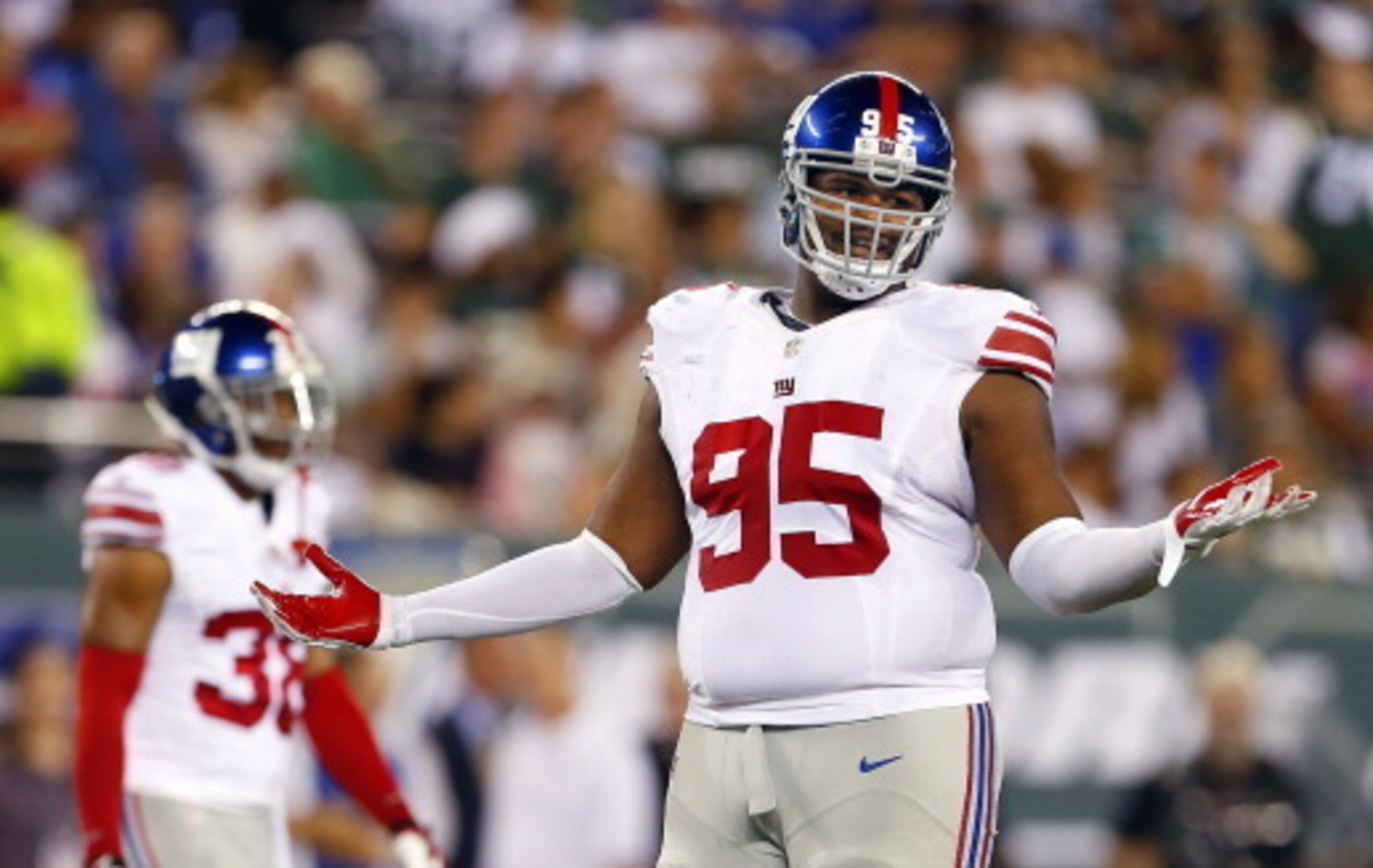 New York Giants DT Johnathan Hankins will be a tough test for Jets guard James Carpenter. New York Giants DT Johnathan Hankins will be a tough test for Jets guard James Carpenter.
