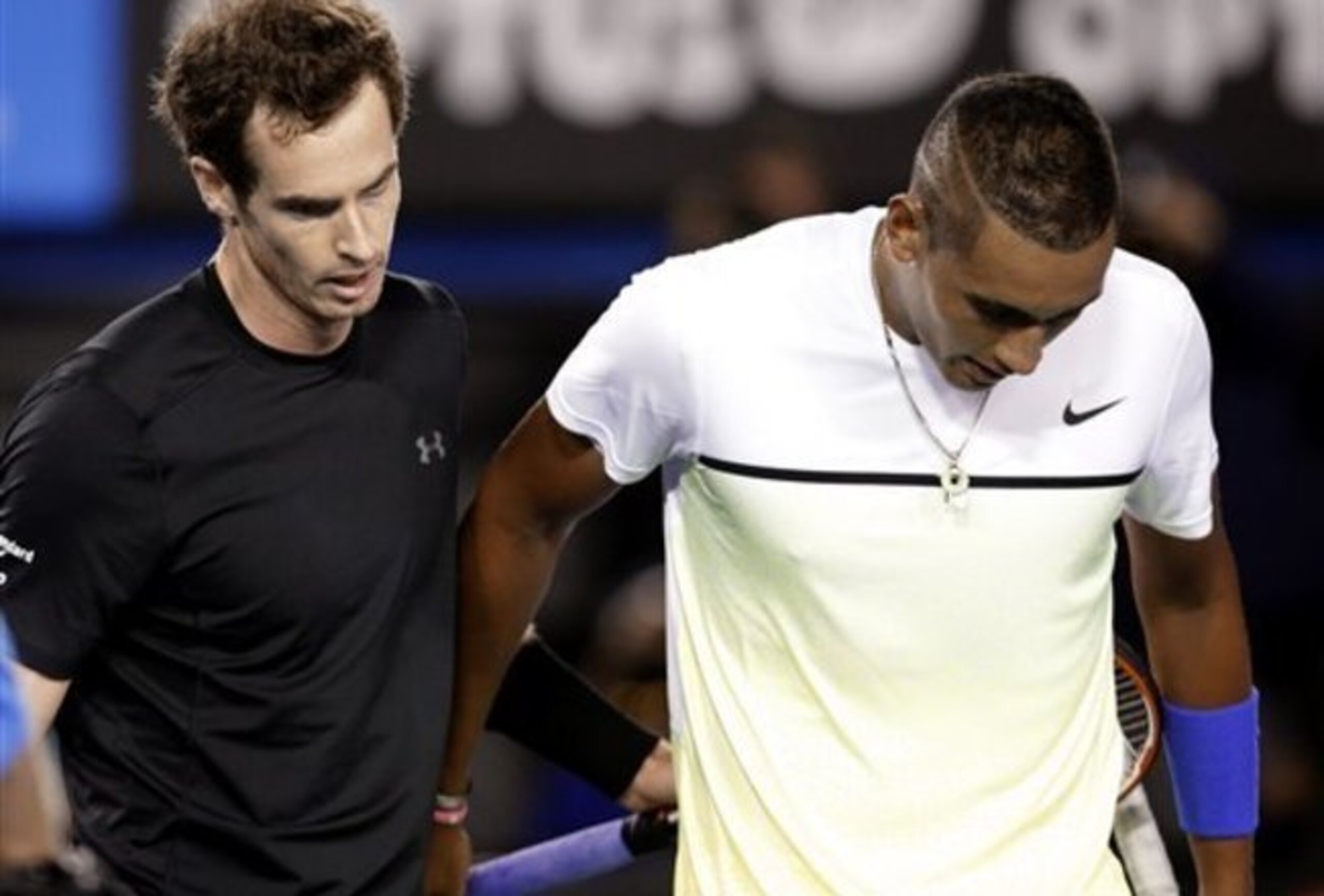 Andy Murray and Nick Kyrgios after their match at the 2015 Australian Open.