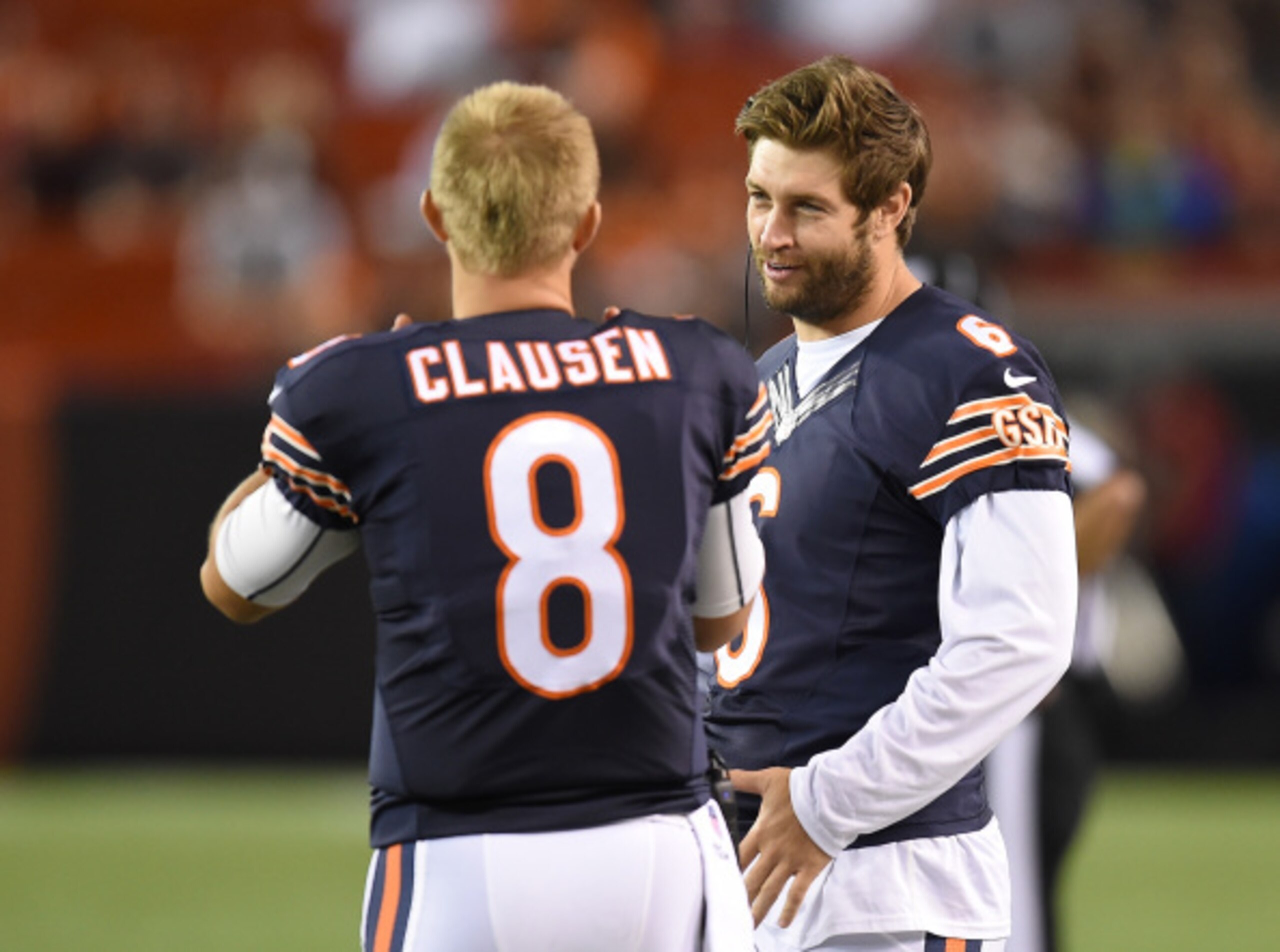 Barring any injuries, Jimmy Clausen (8) will backup starter Jay Cutler (6) in 2015.