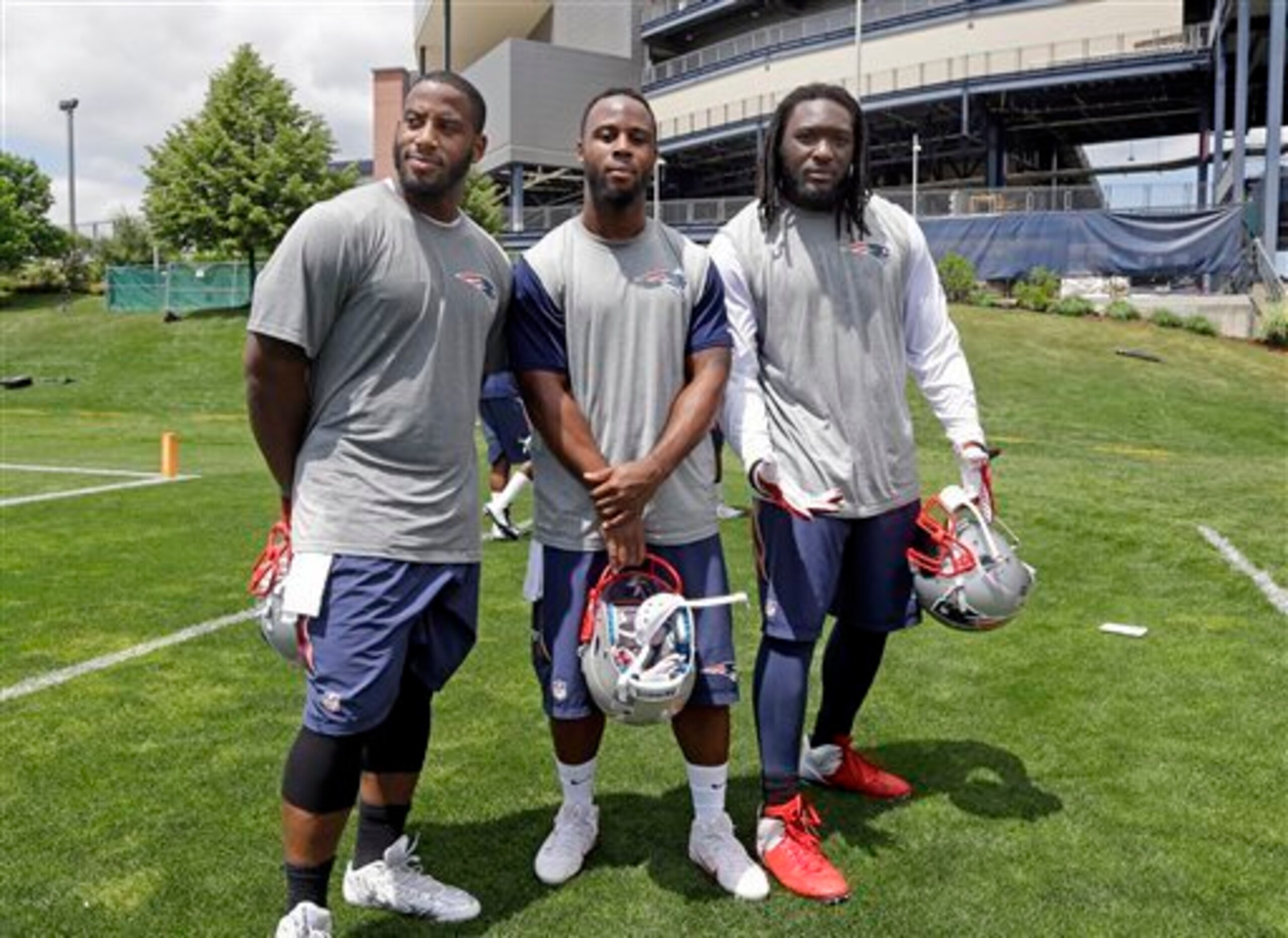 With LeGarrette Blount (right) suspended for the first game of the season, Jonas Gray (left) could open the season as the team's primary first- and second-down option. With LeGarrette Blount (right) suspended for the first game of the season, Jonas Gray (left) could open the season as the team's primary first- and second-down option.